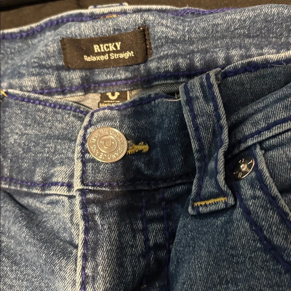 True Religion Size 33 Men’s RICKY STRAIGHT JEAN Blue Denim Jeans